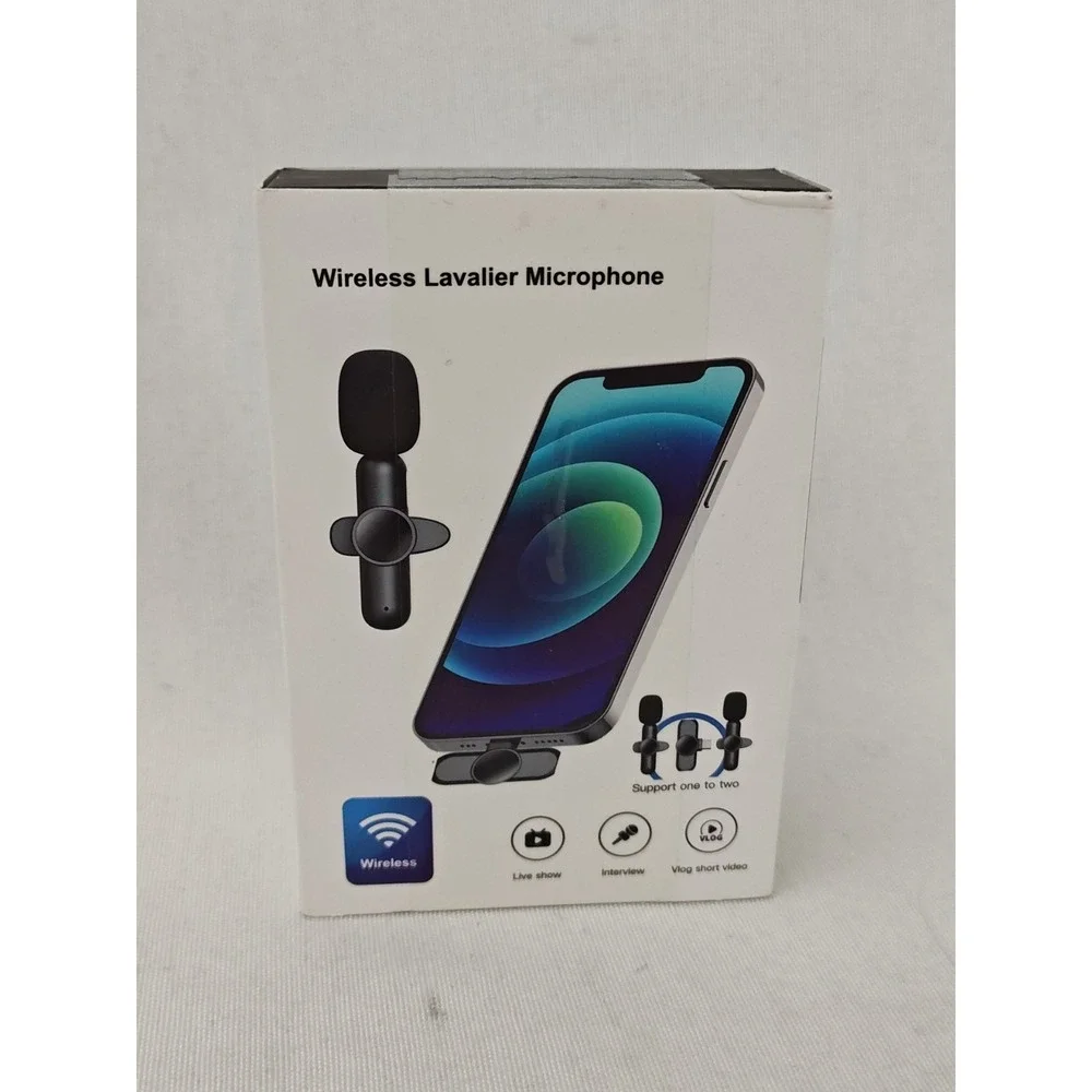 *iPhone Only* 2 Pack Wireless Lavalier‎ Microphones Built-in New In box Sealed